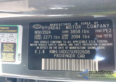 2025 Hyundai Elantra Sel Convenience from USA, damaged, VIN KMHLS4DG1SU932608